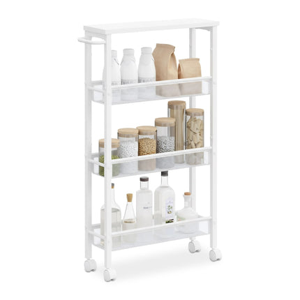 4-Level Kitchen Trolley, Metal & MDF, Mobile Storage