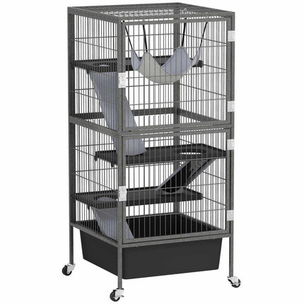 4-Level Small Animal Cage with Platforms and Ramps