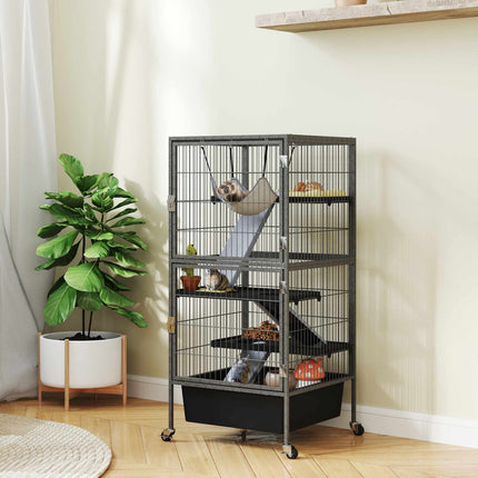 4-Level Small Animal Cage with Platforms and Ramps