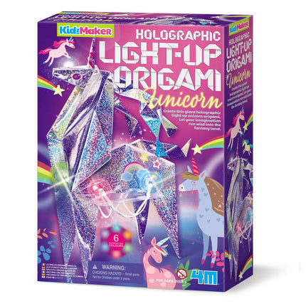 4M Kidzmaker Diy Set Holographic Light Up Origami Unicorn