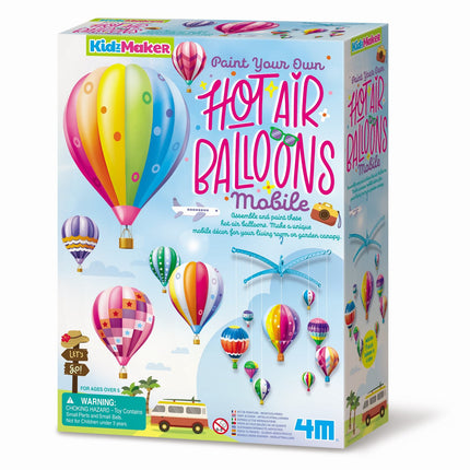 4M Kidzmaker Diy Set Paint Your Own Hot Air Balloons Mobile