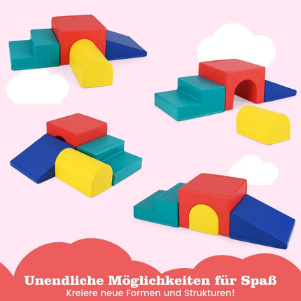 4 PCS. Foam building blocks for climbing and romping around. Soft building blocks. Giant building blocks red + blue