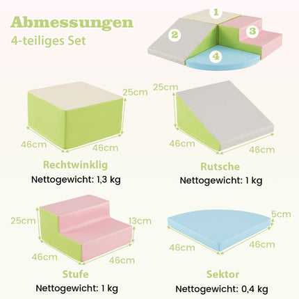 4 PCS. Foam building blocks for running around &amp; Climbing Giant Building Blocks Large Building Blocks Pink + Green
