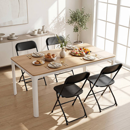 4 Pack Black Folding Chairs with Heavy Duty Metal Frame