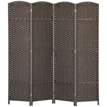4-Panel Folding Room Divider, Brown, Polypropylene