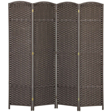 4-Panel Folding Room Divider, Brown, Polypropylene