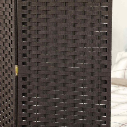 4-Panel Folding Room Divider, Brown, Polypropylene