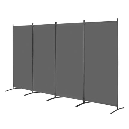 4-Panel Folding Room Divider Privacy Screen, Gray