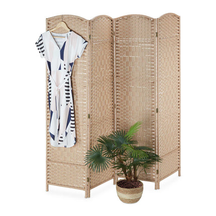 4-Panel Folding Screen in Natural Colour