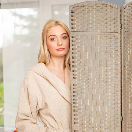 4-Panel Folding Screen in Natural Colour