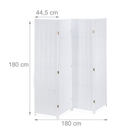 4-Panel Folding Screen in White