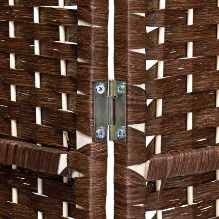 4 Panel Wooden Room Divider, Brown – Privacy Screen