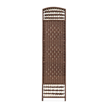 4 Panel Wooden Room Divider, Brown – Privacy Screen