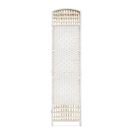 4 Panel Wooden Room Divider, White – Privacy Partition