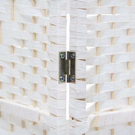 4 Panel Wooden Room Divider, White – Privacy Partition