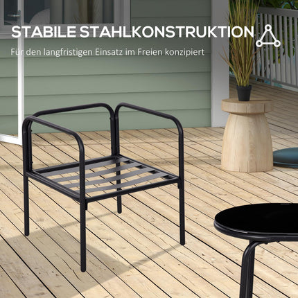 Outdoor garden furniture set - 4-piece, cushions, khaki