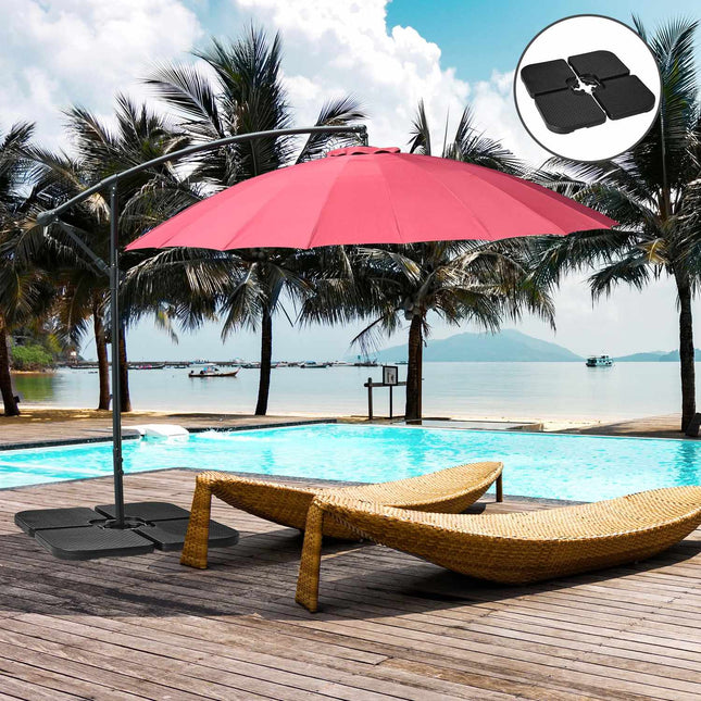 Weather-resistant parasol base, holds up to 80 kg of sand