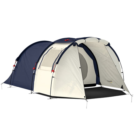 4-Person Family Tunnel Tent with Living Area, 3000mm Waterproof