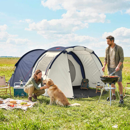 4-Person Family Tunnel Tent with Living Area, 3000mm Waterproof