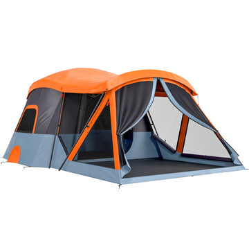 4-Person Family Tunnel Tent with Living Room & Skylights