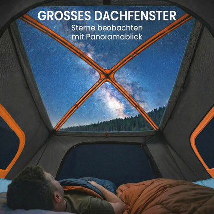 4-Person Family Tunnel Tent with Living Room & Skylights