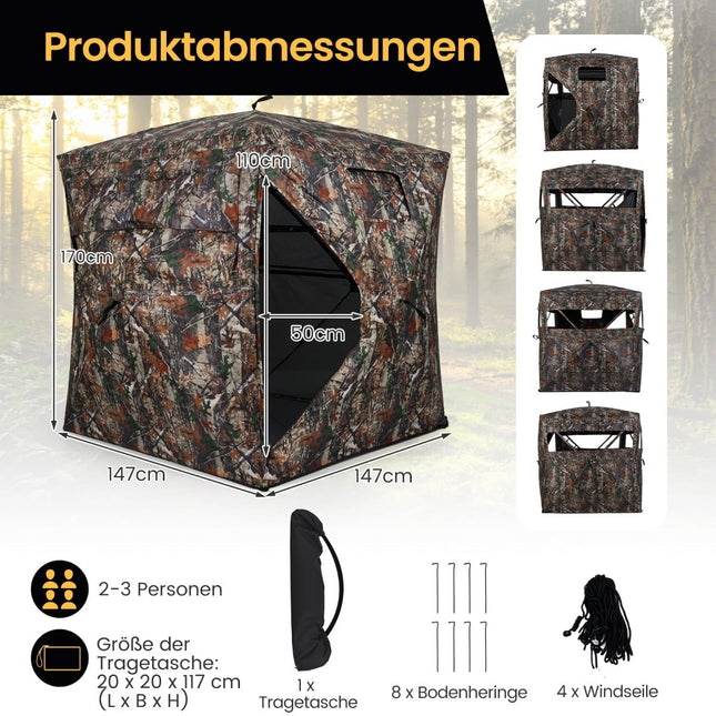 4-Person Pop-Up Hunting Blind with 360 View