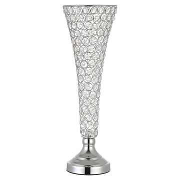 4-Piece 51 cm Silver Crystal Wedding Flower Vases