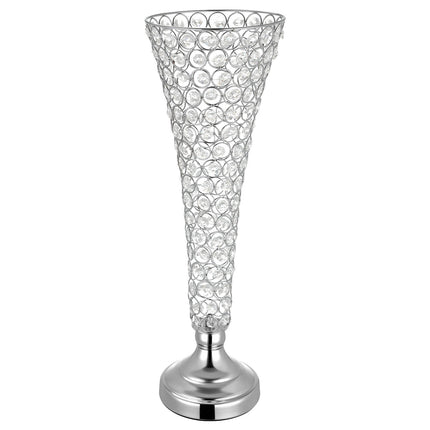 4-Piece 51 cm Silver Crystal Wedding Flower Vases