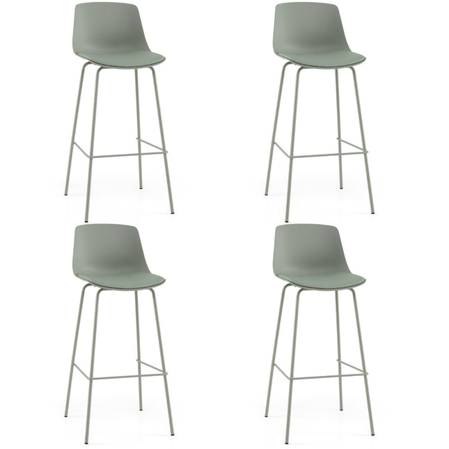 4-Piece Bar Stool Set, Faux Leather, Ergonomic Backrest