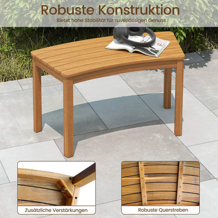 4-Piece Curved Acacia Wood Outdoor Bench Set