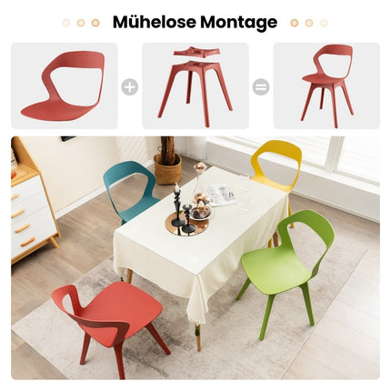 4-Piece Dining Chair Set, Modern PP, 48x54x81 cm