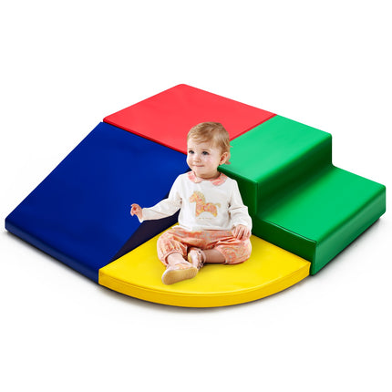 4-Piece Foam Climbing Blocks Set, PU Cover, Indoor Play
