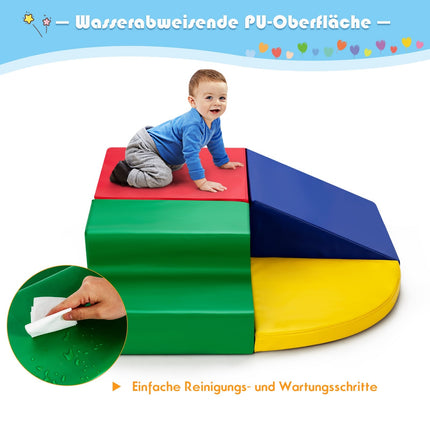 4-Piece Foam Playset for Kids – Rectangle, Slide, Steps
