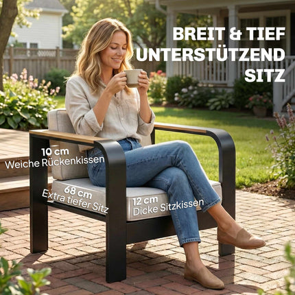 4-Piece Modular Patio Furniture Set with Deep Seats