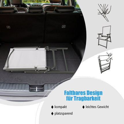 4-Piece Outdoor Folding Chairs Set, Weatherproof, White