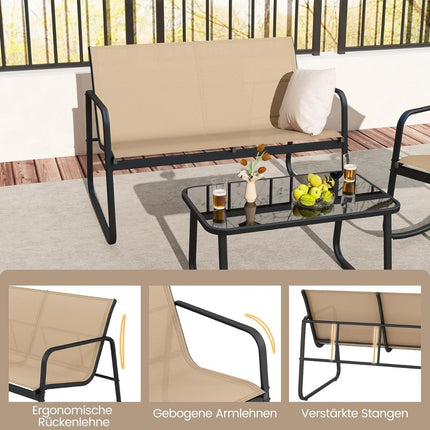 4-Piece Outdoor Furniture Set with Gentle Rocking Motion