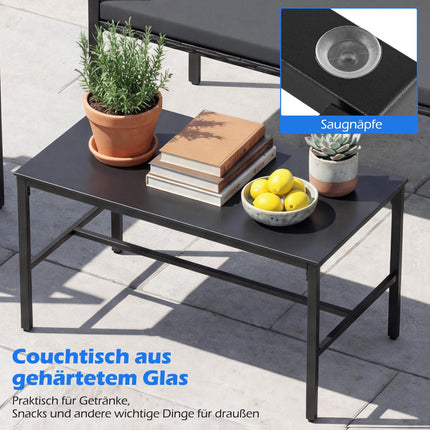4-Piece Outdoor Rattan Furniture Set with Cushions