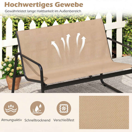 4-Piece Patio Furniture Set with Glass Coffee Table