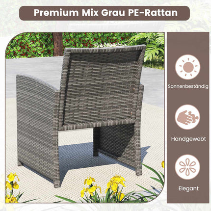 4-Piece Patio Furniture Set with Rattan Chairs & Table
