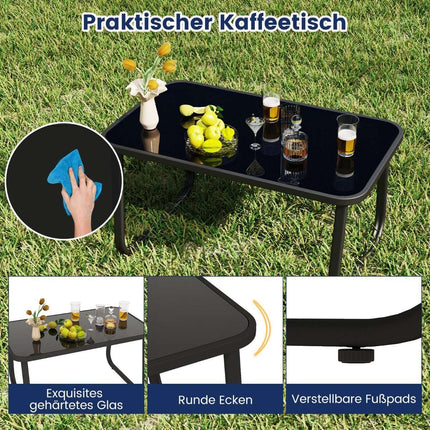 4-Piece Patio Furniture Set with Rocking Chairs, Blue