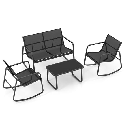 4-Piece Patio Furniture Set with Rocking Chairs