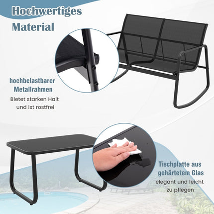 4-Piece Patio Furniture Set with Rocking Chairs