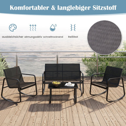 4-Piece Patio Furniture Set with Rocking Chairs