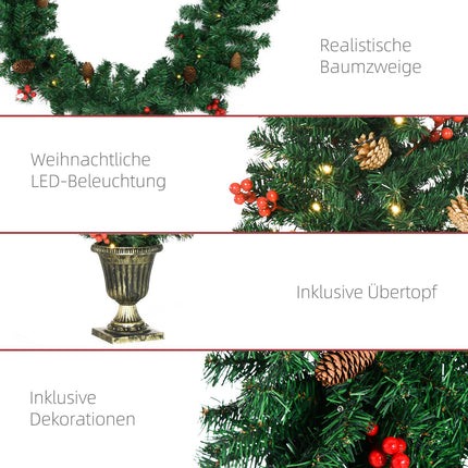 LED Christmas Decoration Set - Tree, Wreath, Wreath