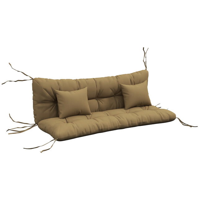 4-Piece Water-Resistant Seat Cushion Set, 150x50 cm, Tan