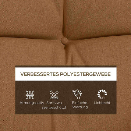 4-Piece Water-Resistant Seat Cushion Set, 150x50 cm, Tan