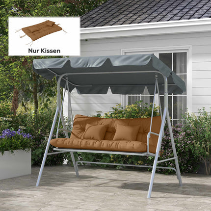 4-Piece Water-Resistant Seat Cushion Set, 150x50 cm, Tan