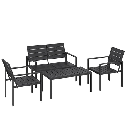 4-Piece Weatherproof HDPE Patio Furniture Set