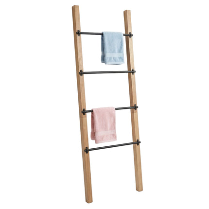 4-Rung Towel Ladder, Pine & Steel, Natural/Black