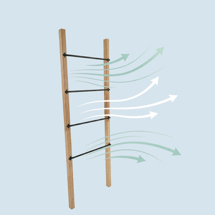 4-Rung Towel Ladder, Pine & Steel, Natural/Black